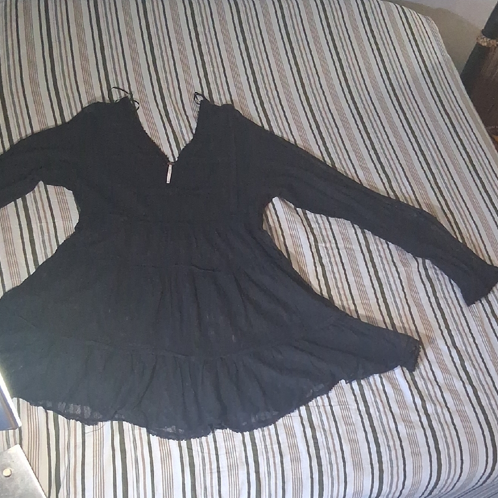 Free People Black Long Sleeve Dress